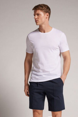 Shorts in cotone con dettaglio a costine