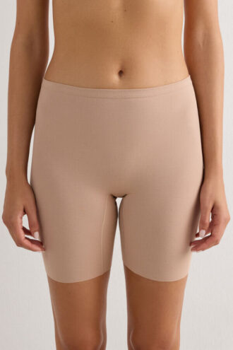 Shorts in cotone senza cuciture con bordi grezzi