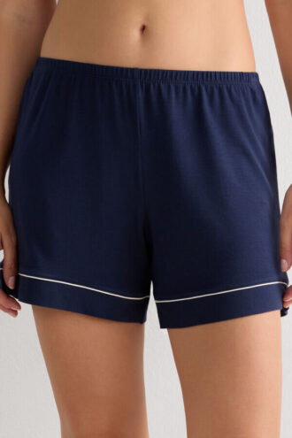 Shorts in modal con bordi a contrasto