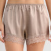 Shorts in seta con bordi in pizzo