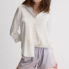 Shorts in seta con bordi in pizzo