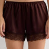 Shorts in seta con bordi in pizzo