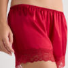 Shorts in seta con bordi in pizzo Shorts in seta con bordi in pizzo
