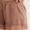 Shorts in seta con bordi in pizzo