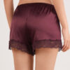 Shorts in seta con bordi in pizzo Shorts in seta con bordi in pizzo