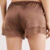 Shorts in seta con bordi in pizzo
