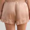 Shorts in seta con bordi in pizzo