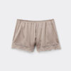 Shorts in seta con bordi in pizzo