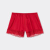 Shorts in seta con bordi in pizzo Shorts in seta con bordi in pizzo