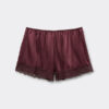 Shorts in seta con bordi in pizzo Shorts in seta con bordi in pizzo