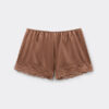 Shorts in seta con bordi in pizzo