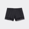 Shorts in seta con bordi in pizzo