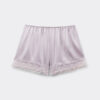 Shorts in seta con bordi in pizzo