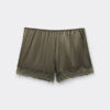 Shorts in seta con bordi in pizzo
