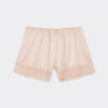 Shorts in seta con bordi in pizzo