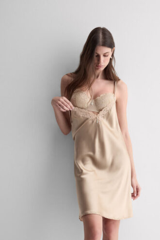 Silky Flowers Sofia Reggiseno a balconcino in seta e pizzo