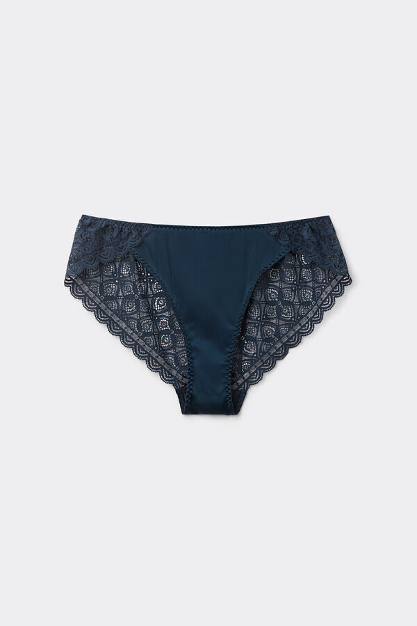 Slip bikini in pizzo e seta Slip bikini in pizzo e seta