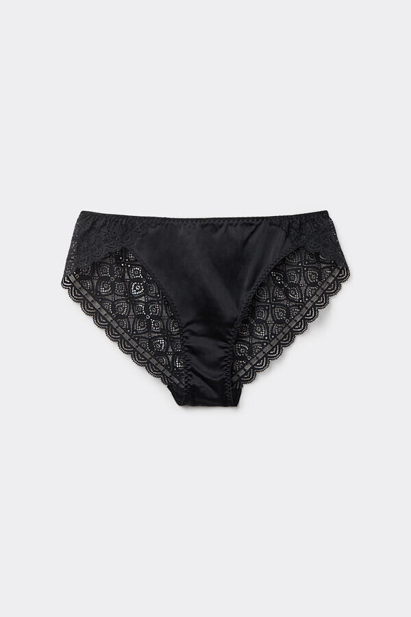 Slip bikini in pizzo e seta Slip bikini in pizzo e seta