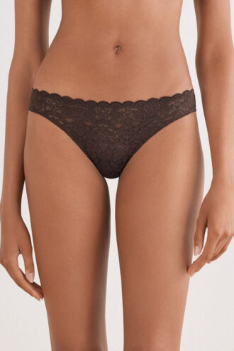 Slip Brazilian in microfibra e pizzo