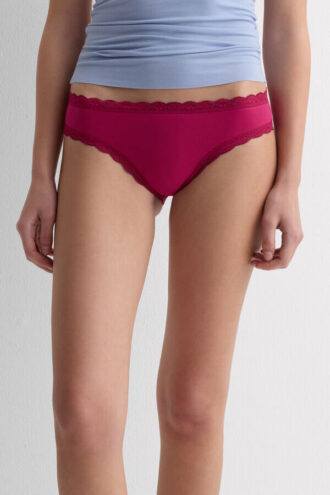 Slip in cotone e pizzo