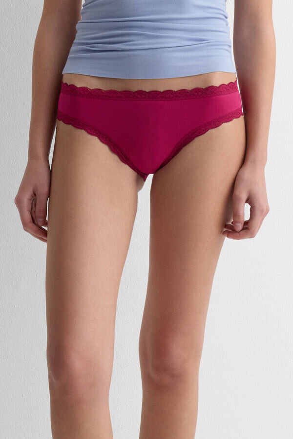 Slip in cotone e pizzo Slip in cotone e pizzo