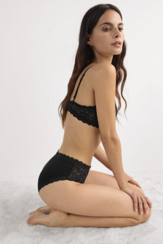 Slip in cotone e pizzo