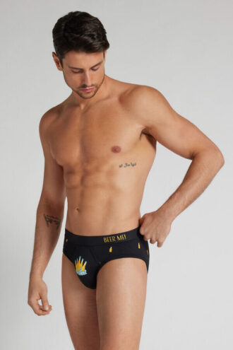 Slip in cotone superiore con stampa bottiglie di birra