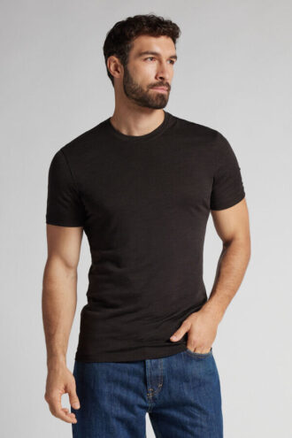 T-shirt a maniche corte in lana merino elasticizzata