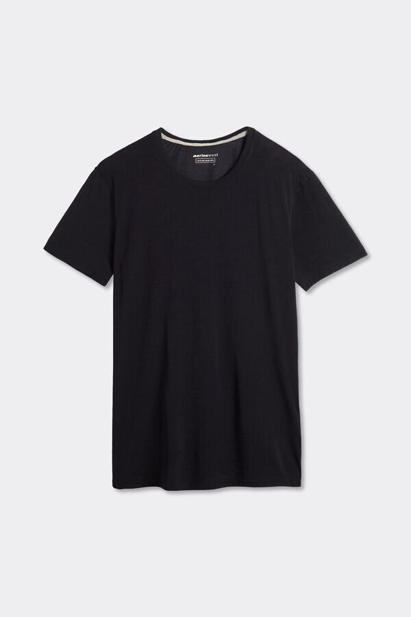 T-shirt a maniche corte in lana merino elasticizzata T-shirt a maniche corte in lana merino elasticizzata
