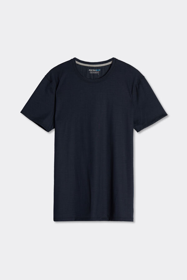 T-shirt a maniche corte in lana merino elasticizzata T-shirt a maniche corte in lana merino elasticizzata