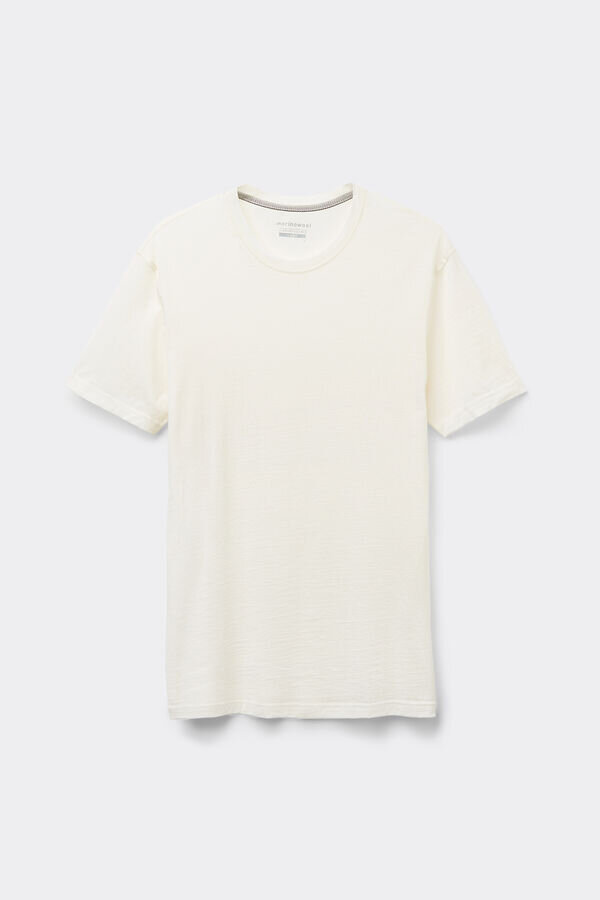 T-shirt a maniche corte in lana merino elasticizzata T-shirt a maniche corte in lana merino elasticizzata