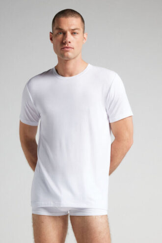 T-shirt in modal e seta
