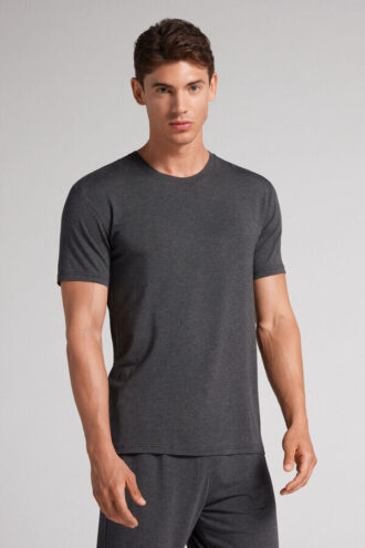 T-shirt in modal e seta T-shirt in modal e seta