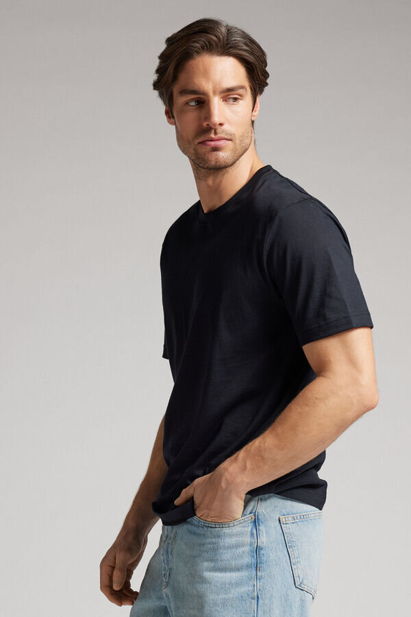T-shirt regular fit in cotone extrafine superiore T-shirt regular fit in cotone extrafine superiore