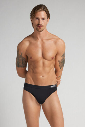 Thong in microfibra con logo