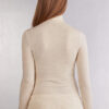 Top a collo alto in modal leggero con lamé di cashmere