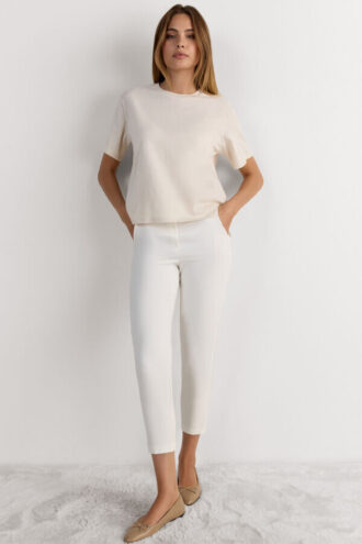 Top a maniche corte in cotone dalla vestibilità squadrata