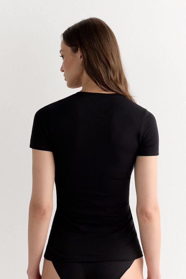 Top a maniche corte in cotone elasticizzato di alta qualità Top a maniche corte in cotone elasticizzato di alta qualità