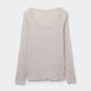 Top a maniche lunghe con scollo rotondo in modal ultraleggero e cashmere