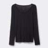 Top a maniche lunghe con scollo rotondo in modal ultraleggero e cashmere