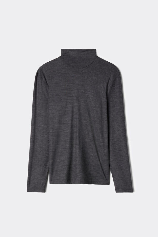 Top a maniche lunghe e collo alto in lana merino Top a maniche lunghe e collo alto in lana merino