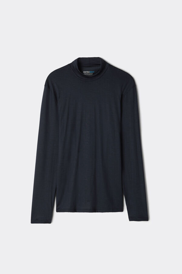 Top a maniche lunghe e collo alto in lana merino Top a maniche lunghe e collo alto in lana merino
