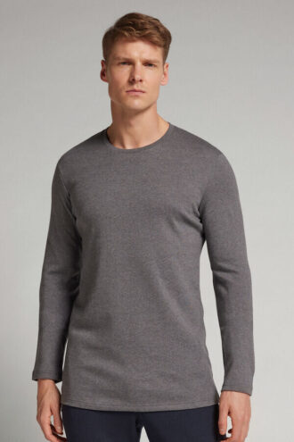 Top a maniche lunghe in cotone caldo