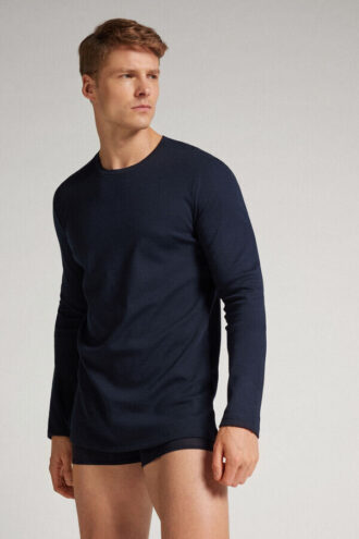 Top a maniche lunghe in cotone caldo