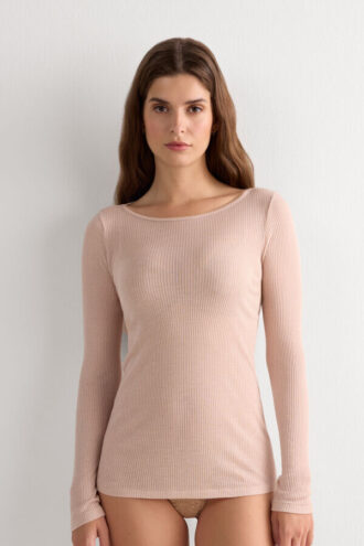 Top a maniche lunghe in Ultranatural con cashmere