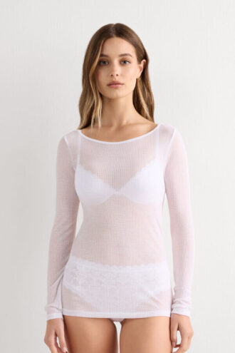 Top a maniche lunghe in Ultranatural con cashmere