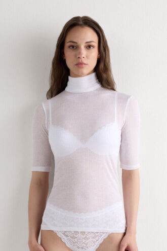 Top con collo alto in Ultranatural con cashmere