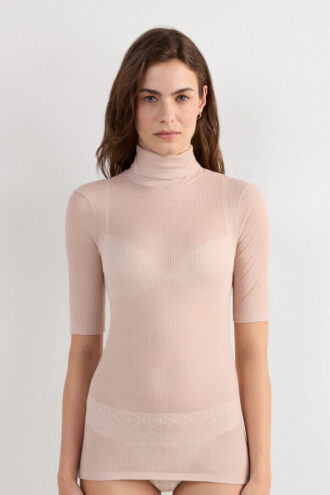 Top con collo alto in Ultranatural con cashmere