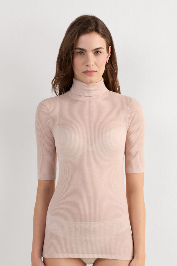 Top con collo alto in Ultranatural con cashmere Top con collo alto in Ultranatural con cashmere