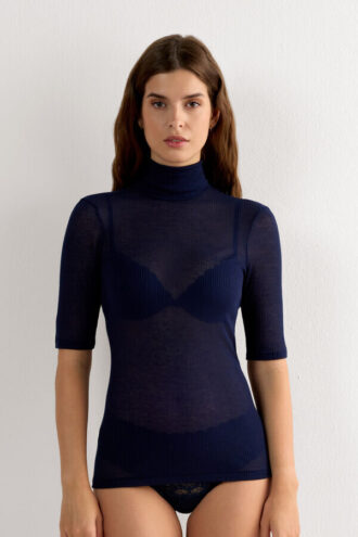Top con collo alto in Ultranatural con cashmere